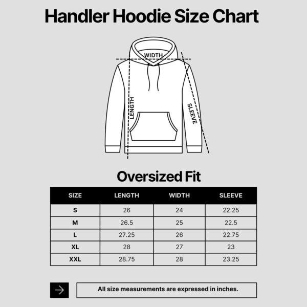 Dog & Field Handler Hoodie Size Guide